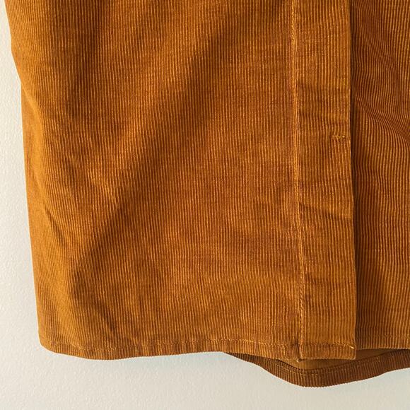 Ariat Burnt Orange Corduroy Short Sleeve Button Down Knee Length Dress Small - Picture 6 of 13